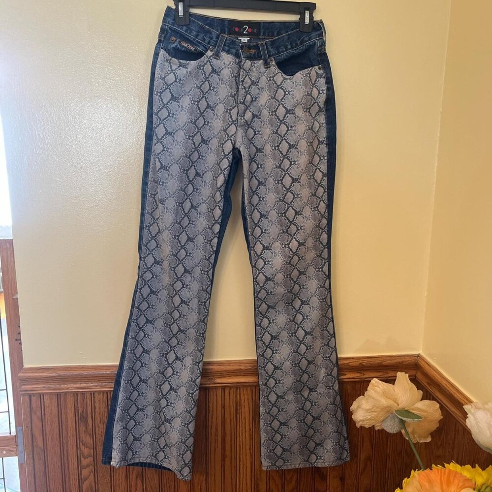 American Vintage - Y2K four2one Women's Blue Snake print Jeans Sz 5